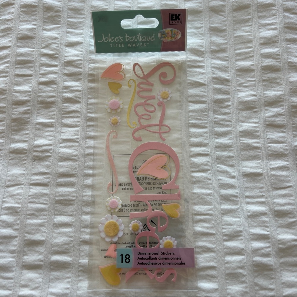NWT Jolee’s Boutique Title Waves Sweet Cheeks Baby Dimensional Sticker Set
